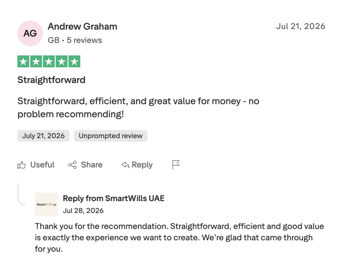 Trustpilot review from Andrew Graham