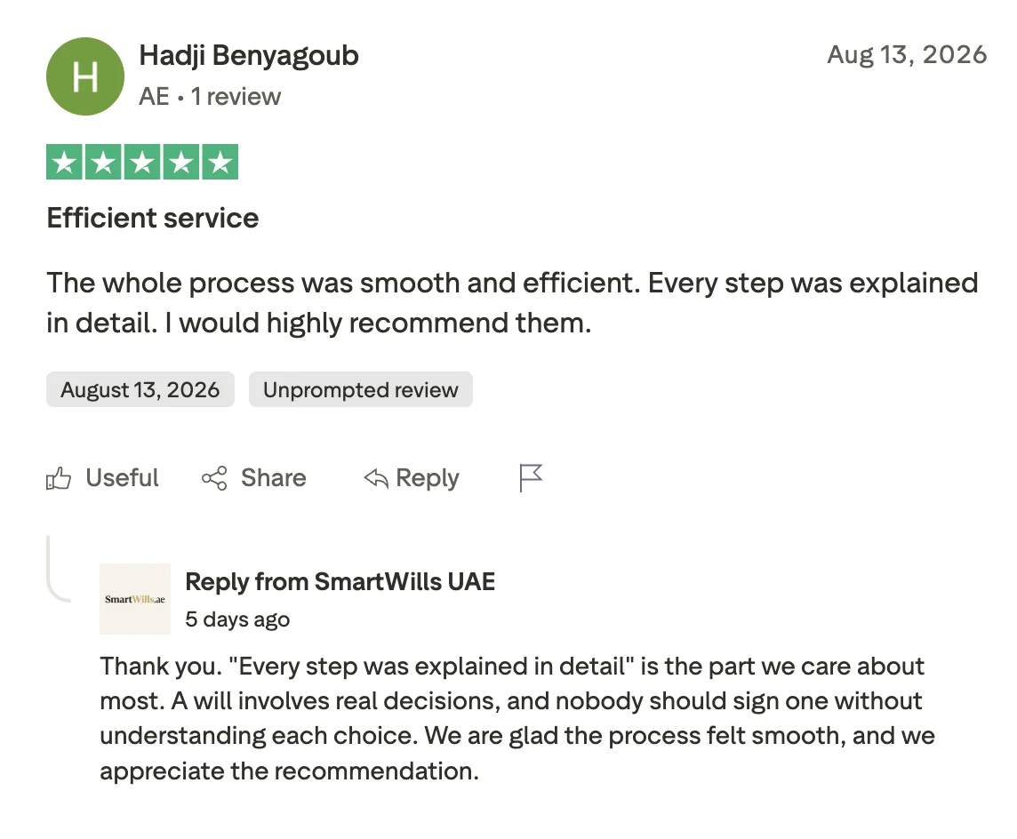 Trustpilot review from Hadji Benyagoub